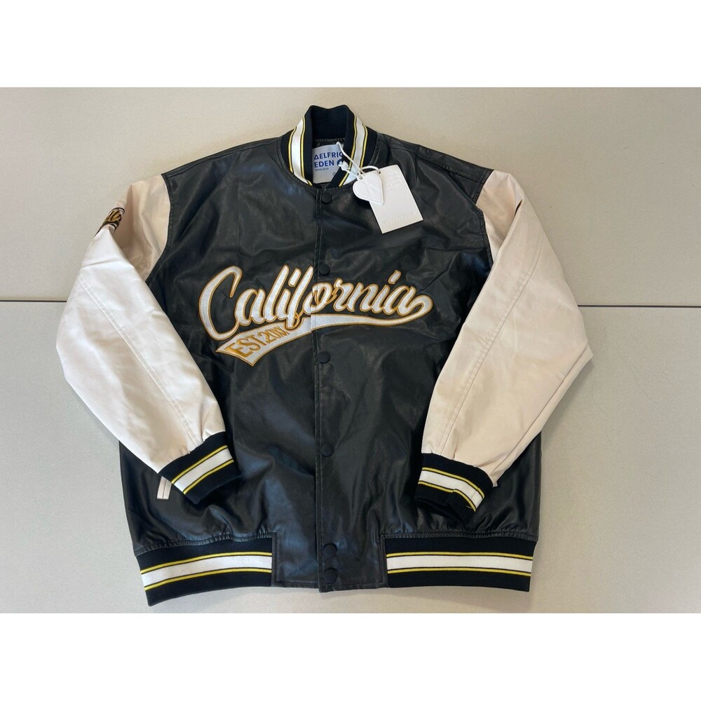 NWT Aelfric Eden California Bomber Faux Leather Jacket Snap Small